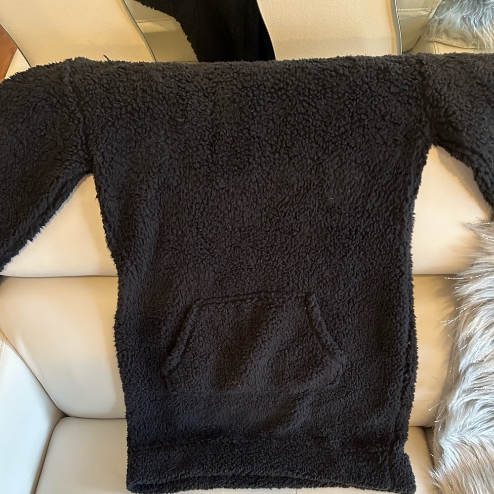 Cozy furry hooded sweater